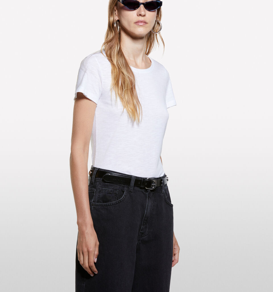 White crew neck t-shirt - women's short sleeve t-shirts - White | Sisley image number 3